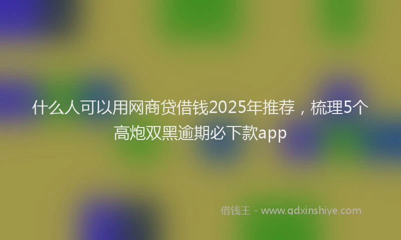 什么人可以用网商贷借钱2025年推荐，梳理5个高炮双黑逾期必下款app