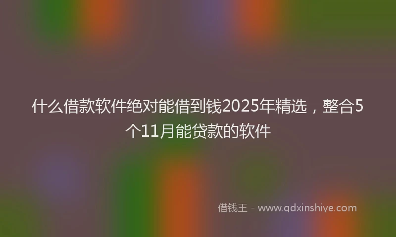 什么借款软件绝对能借到钱2025年精选,整合5个11月能贷款的软件