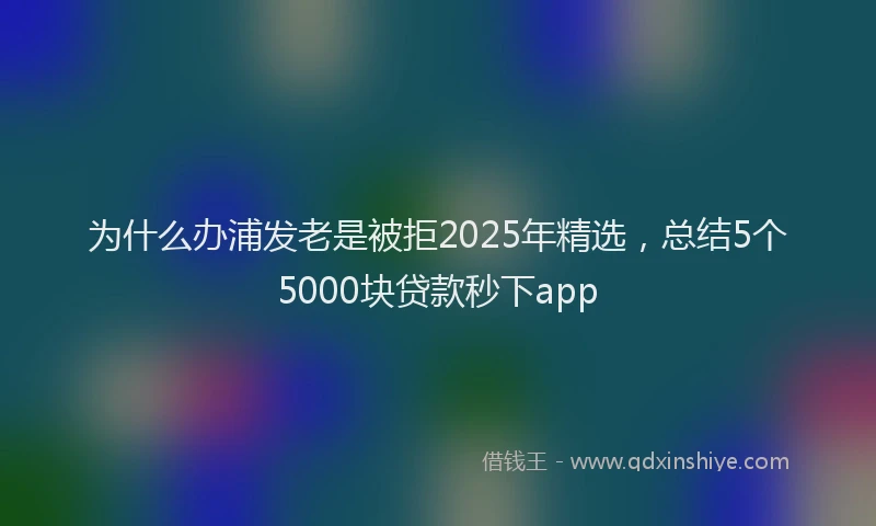 为什么办浦发老是被拒2025年精选，总结5个5000块贷款秒下app