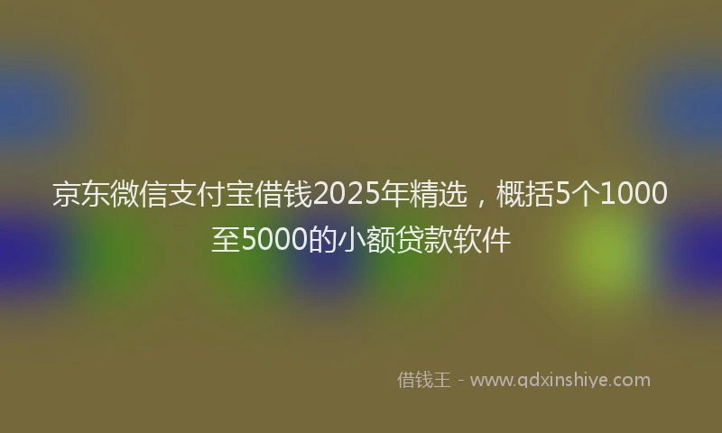 京东微信支付宝借钱2025年精选，概括5个1000至5000的小额贷款软件