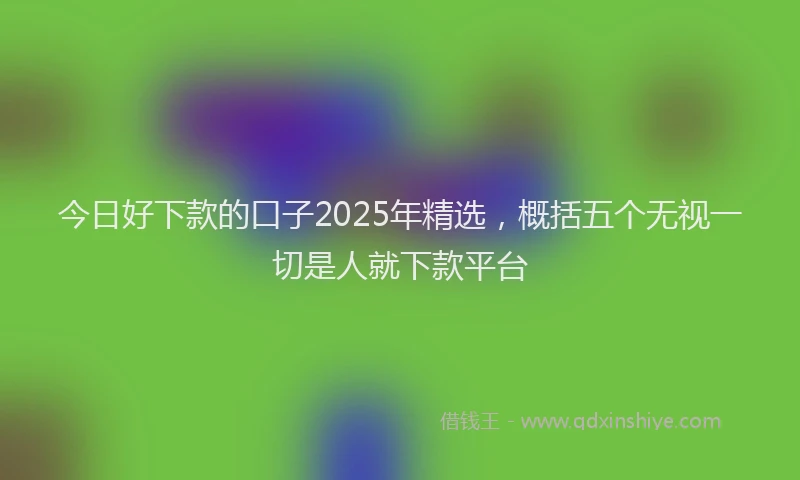 今日好下款的口子2025年精选，概括五个无视一切是人就下款平台