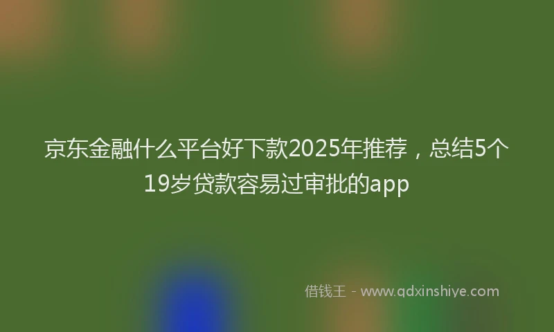 京东金融什么平台好下款2025年推荐，总结5个19岁贷款容易过审批的app