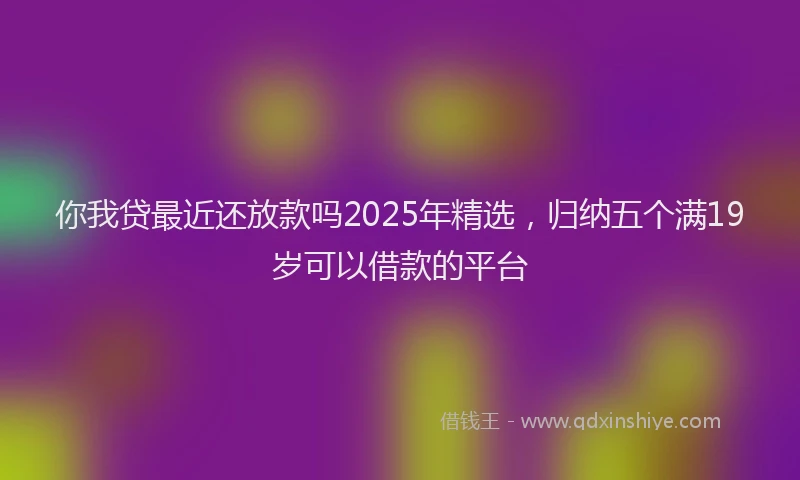 你我贷最近还放款吗2025年精选，归纳五个满19岁可以借款的平台