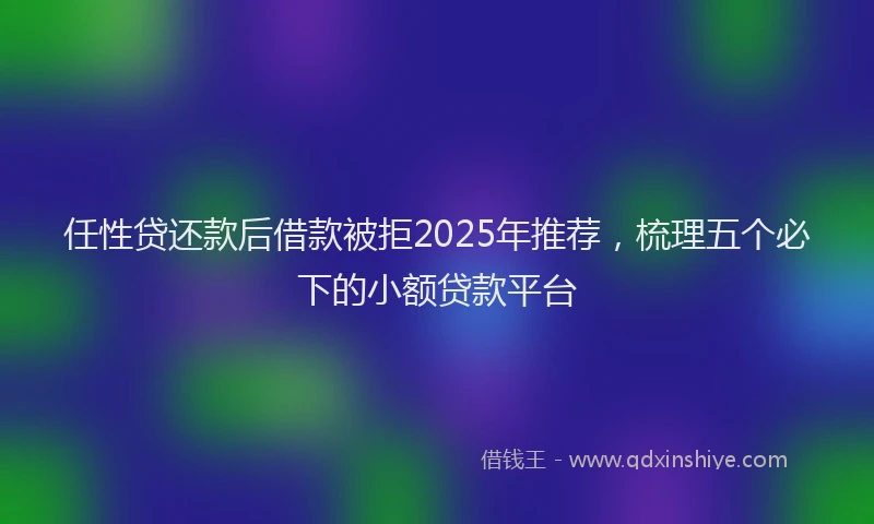 任性贷还款后借款被拒2025年推荐，梳理五个必下的小额贷款平台