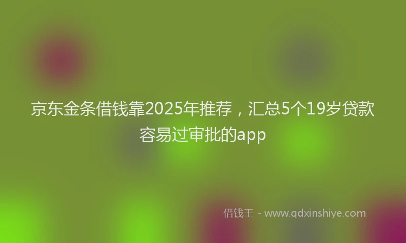 京东金条借钱靠2025年推荐，汇总5个19岁贷款容易过审批的app