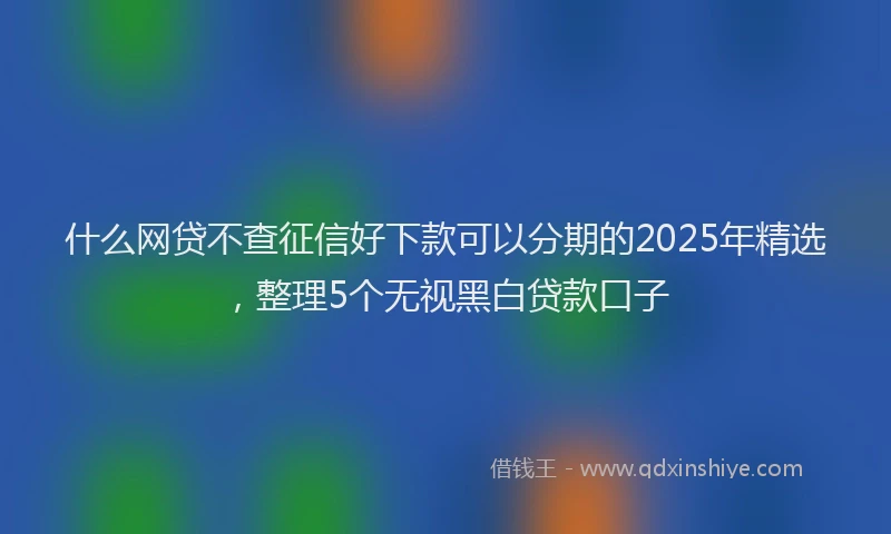 什么网贷不查征信好下款可以分期的2025年精选，整理5个无视黑白贷款口子
