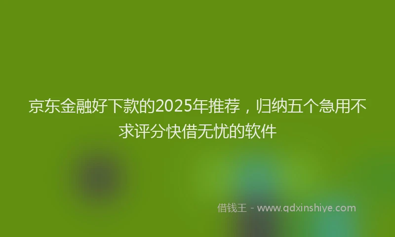 京东金融好下款的2025年推荐，归纳五个急用不求评分快借无忧的软件