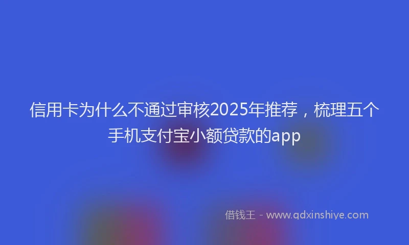 信用卡为什么不通过审核2025年推荐，梳理五个手机支付宝小额贷款的app