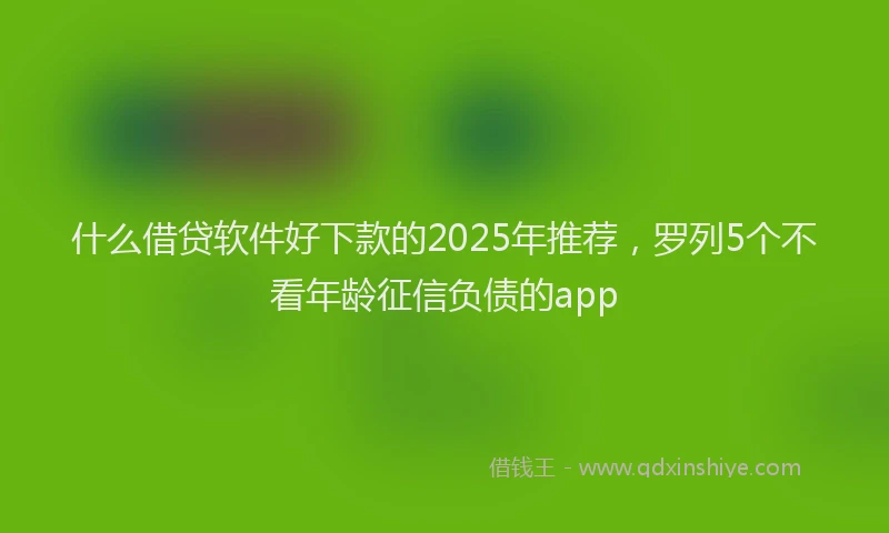 什么借贷软件好下款的2025年推荐，罗列5个不看年龄征信负债的app