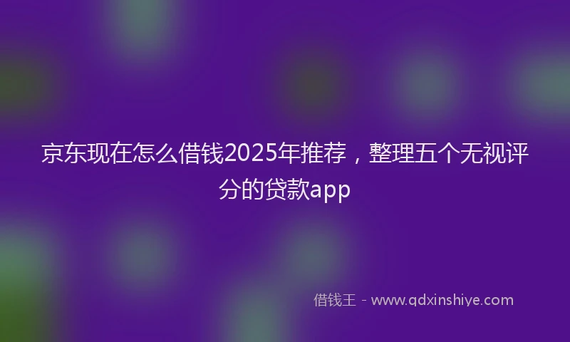 京东现在怎么借钱2025年推荐，整理五个无视评分的贷款app