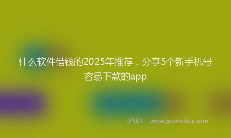 什么软件借钱的2025年推荐，分享5个新手机号容易下款的app