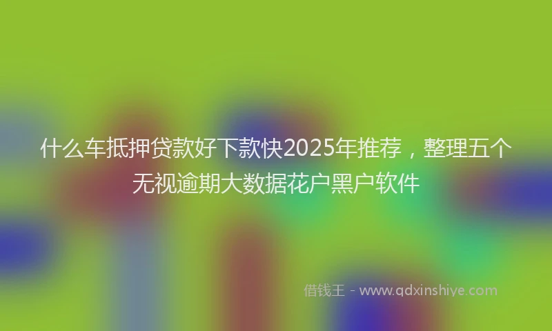 什么车抵押贷款好下款快2025年推荐，整理五个无视逾期大数据花户黑户软件