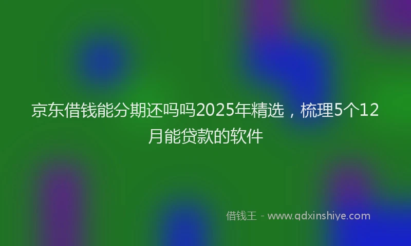 京东借钱能分期还吗吗2025年精选，梳理5个12月能贷款的软件