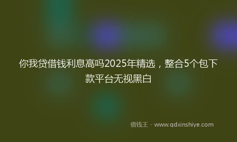你我贷借钱利息高吗2025年精选，整合5个包下款平台无视黑白