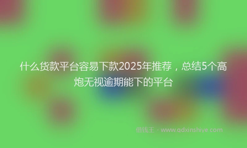 什么货款平台容易下款2025年推荐，总结5个高炮无视逾期能下的平台