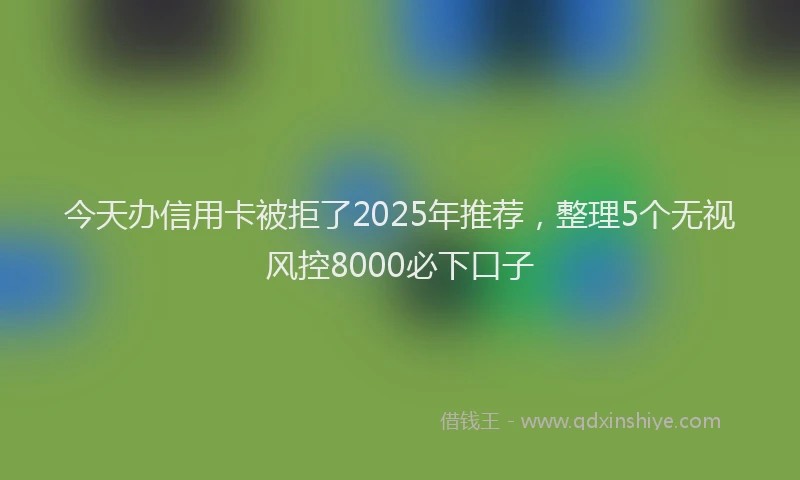 今天办信用卡被拒了2025年推荐，整理5个无视风控8000必下口子