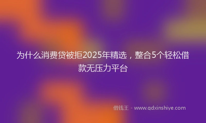为什么消费贷被拒2025年精选，整合5个轻松借款无压力平台