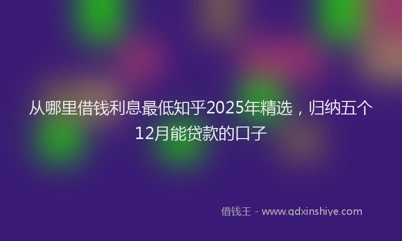 从哪里借钱利息最低知乎2025年精选，归纳五个12月能贷款的口子