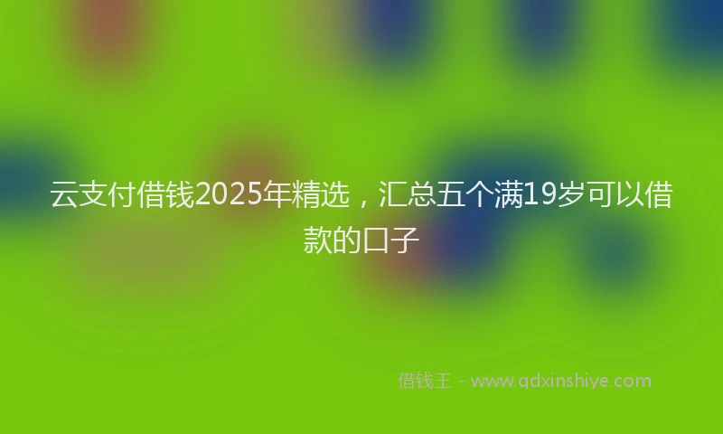 云支付借钱2025年精选，汇总五个满19岁可以借款的口子