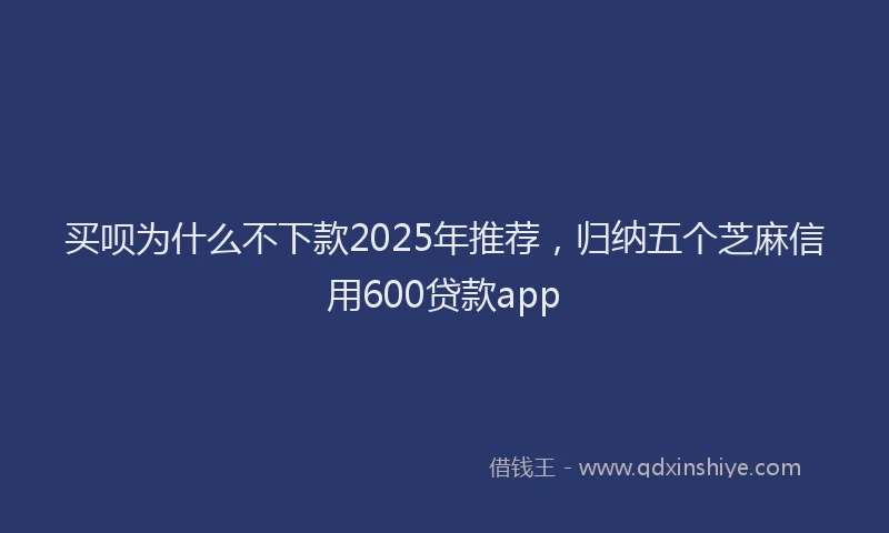 买呗为什么不下款2025年推荐，归纳五个芝麻信用600贷款app