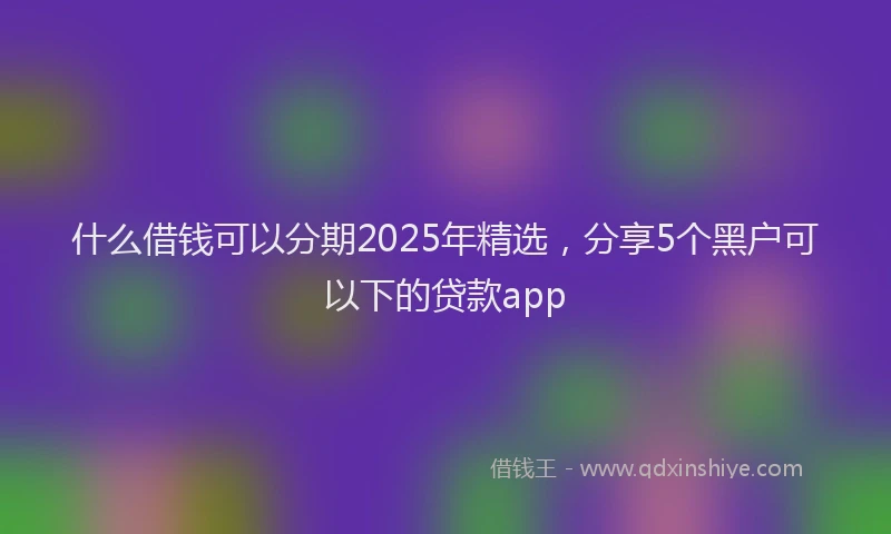 什么借钱可以分期2025年精选，分享5个黑户可以下的贷款app