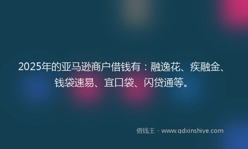 2025年的亚马逊商户借钱有：融逸花、疾融金、钱袋速易、宜口袋、闪贷通等。