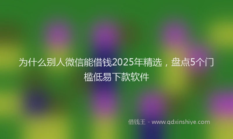 为什么别人微信能借钱2025年精选，盘点5个门槛低易下款软件