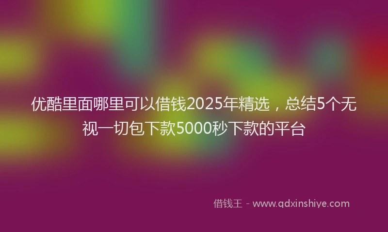 优酷里面哪里可以借钱2025年精选，总结5个无视一切包下款5000秒下款的平台