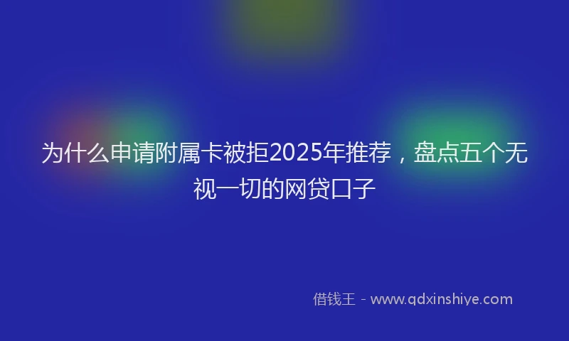 为什么申请附属卡被拒2025年推荐，盘点五个无视一切的网贷口子