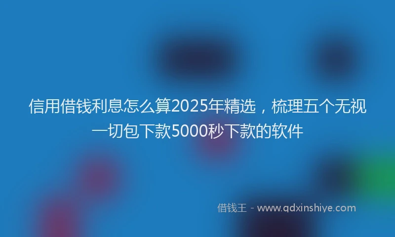 信用借钱利息怎么算2025年精选,梳理五个无视一切包下款5000秒下款的软件