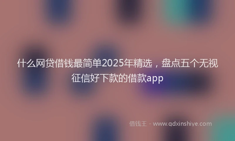 什么网贷借钱最简单2025年精选，盘点五个无视征信好下款的借款app
