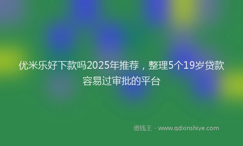 优米乐好下款吗2025年推荐，整理5个19岁贷款容易过审批的平台