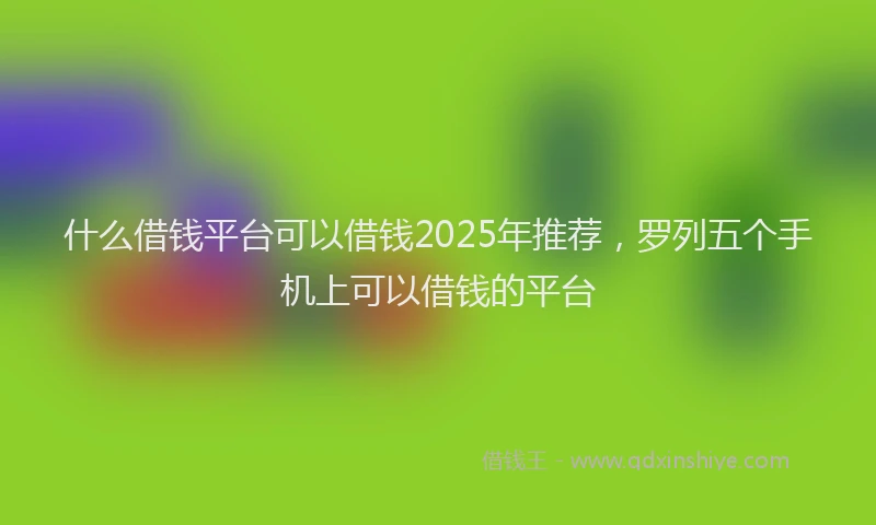 什么借钱平台可以借钱2025年推荐，罗列五个手机上可以借钱的平台