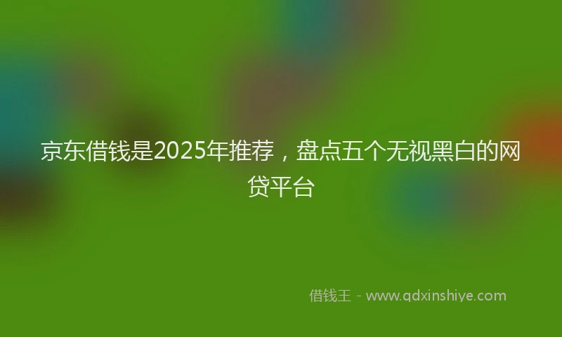 京东借钱是2025年推荐，盘点五个无视黑白的网贷平台