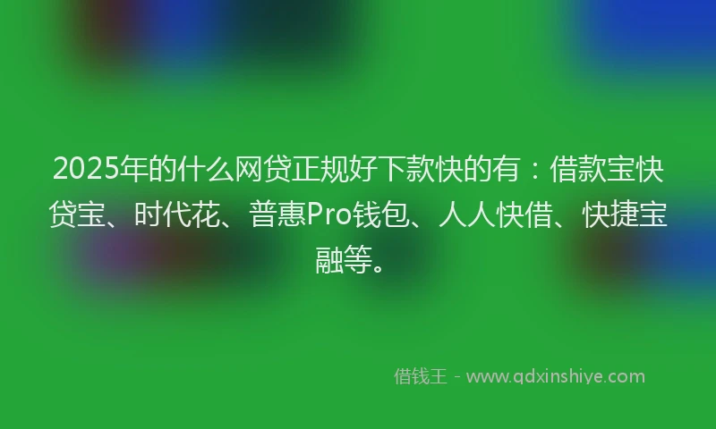 2025年的什么网贷正规好下款快的有：借款宝快贷宝、时代花、普惠Pro钱包、人人快借、快捷宝融等。