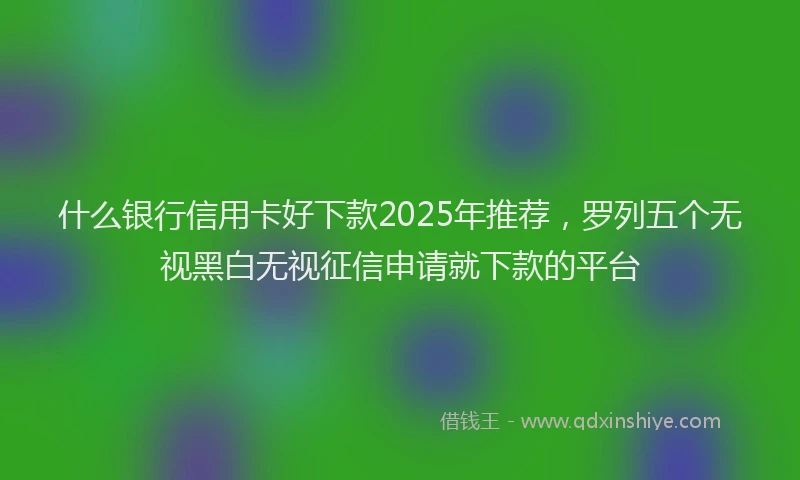 什么银行信用卡好下款2025年推荐，罗列五个无视黑白无视征信申请就下款的平台