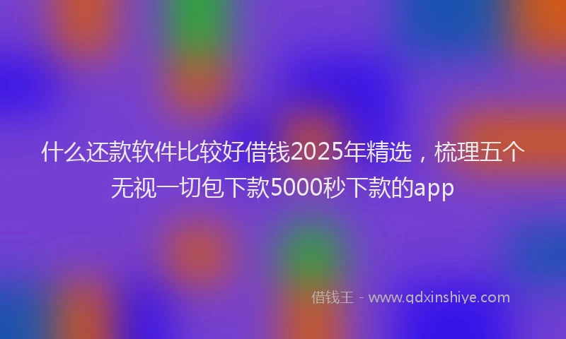 什么还款软件比较好借钱2025年精选，梳理五个无视一切包下款5000秒下款的app