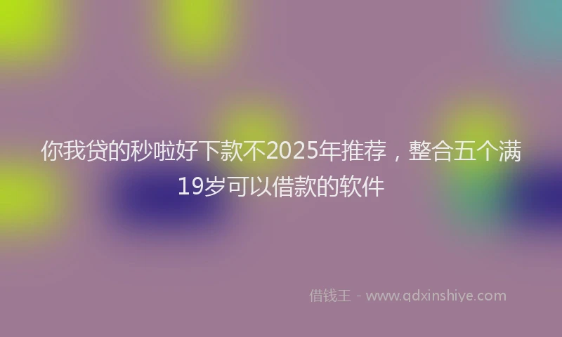 你我贷的秒啦好下款不2025年推荐，整合五个满19岁可以借款的软件