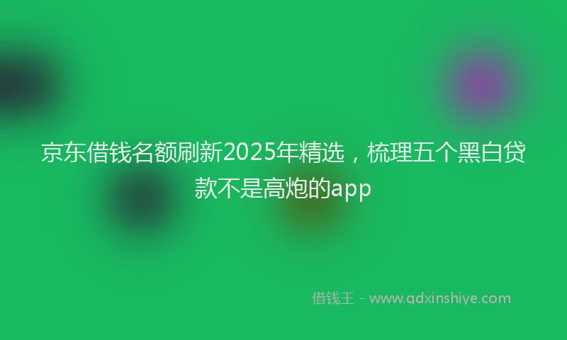 京东借钱名额刷新2025年精选，梳理五个黑白贷款不是高炮的app
