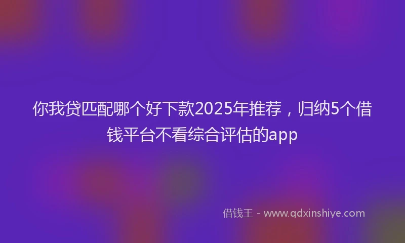 你我贷匹配哪个好下款2025年推荐，归纳5个借钱平台不看综合评估的app