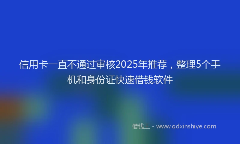 信用卡一直不通过审核2025年推荐，整理5个手机和身份证快速借钱软件