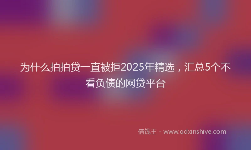 为什么拍拍贷一直被拒2025年精选，汇总5个不看负债的网贷平台
