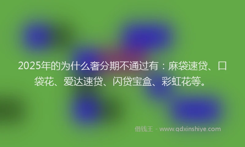 2025年的为什么奢分期不通过有：麻袋速贷、口袋花、爱达速贷、闪贷宝盒、彩虹花等。