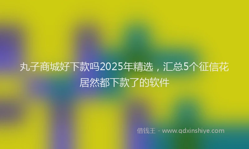 丸子商城好下款吗2025年精选，汇总5个征信花居然都下款了的软件
