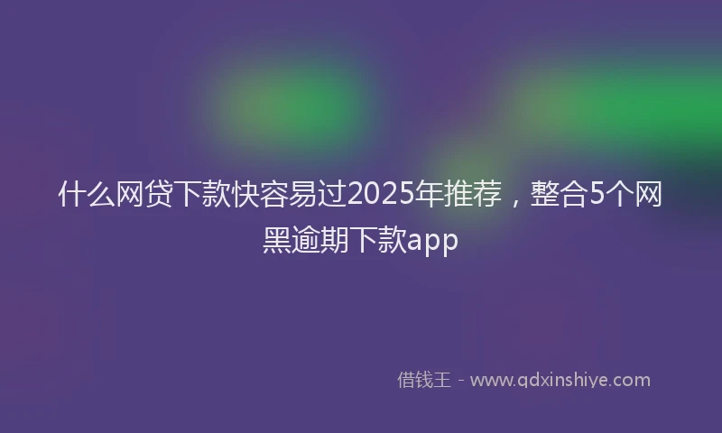 什么网贷下款快容易过2025年推荐，整合5个网黑逾期下款app