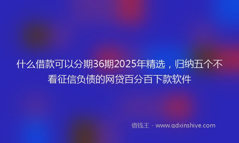什么借款可以分期36期2025年精选，归纳五个不看征信负债的网贷百分百下款软件