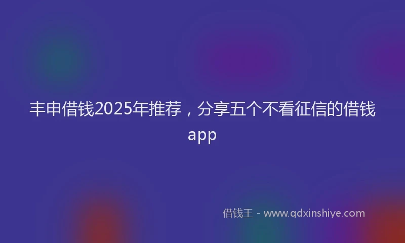 丰申借钱2025年推荐，分享五个不看征信的借钱app