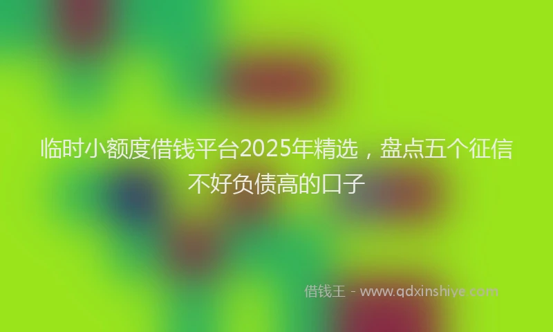 临时小额度借钱平台2025年精选，盘点五个征信不好负债高的口子