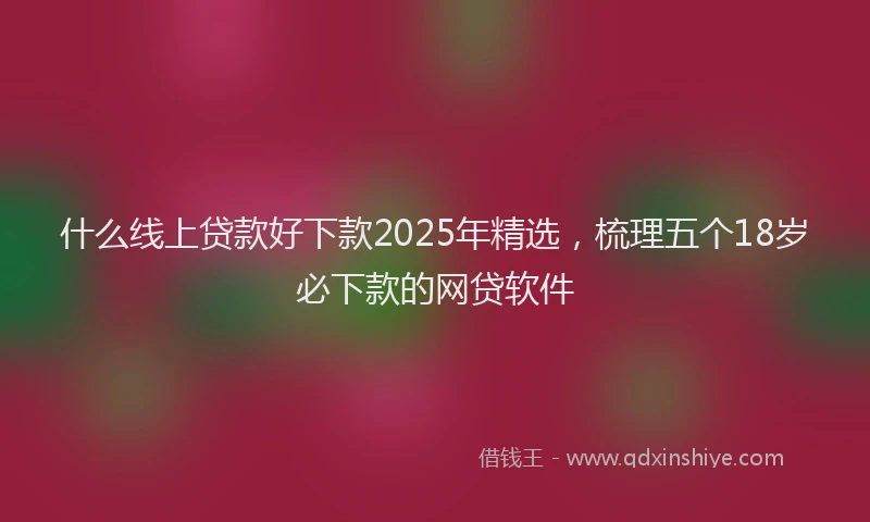 什么线上贷款好下款2025年精选，梳理五个18岁必下款的网贷软件