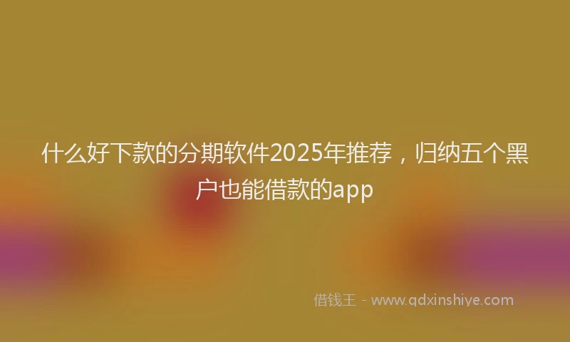什么好下款的分期软件2025年推荐，归纳五个黑户也能借款的app